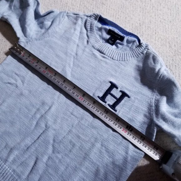 Tommy Hilfiger Blue Sweater with Elbow Patches - Picture 7 of 8